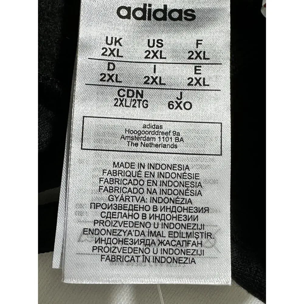 Adidas Big Spellout Colorblock Black & White Pullover Hoodie Sweatshirt 2XL NWT - Picture 8 of 10